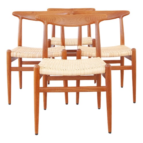 W2 Dining Chairs by Hans J. Wegner for C. M. Madsen, Denmark, 1960s, Set of 4 For Sale