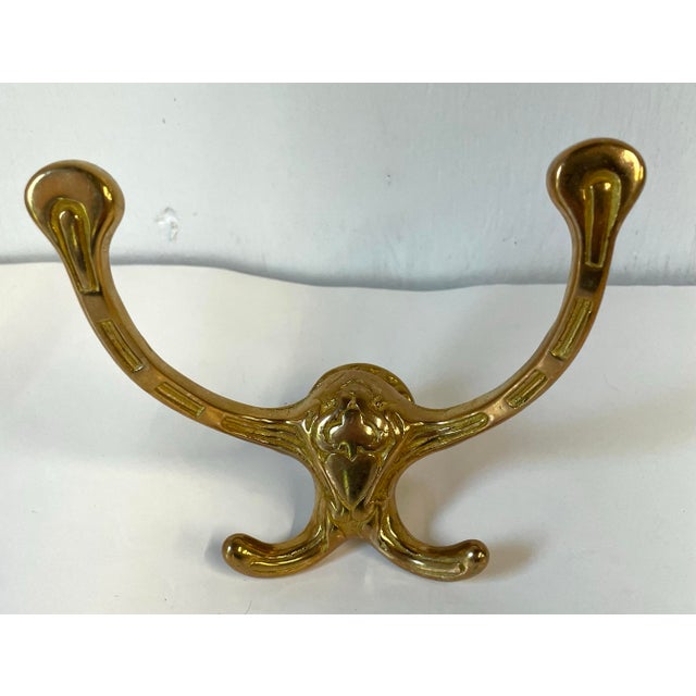 Mid-Century Modern Vintage Brass Coat Hook For Sale - Image 3 of 7