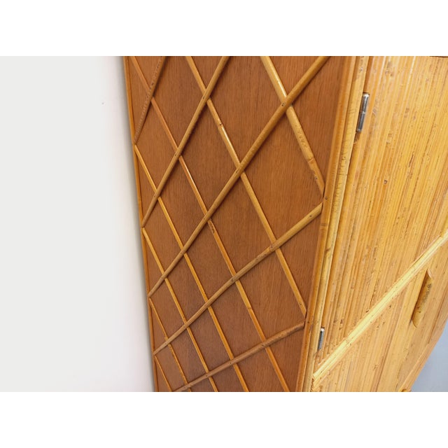 Vintage Rattan and Light Wood Storage Unit, 1960s For Sale - Image 6 of 16
