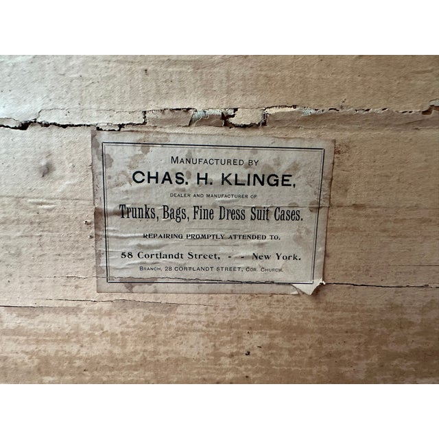 Wood Antique Charles H Klinge Steamer Trunk For Sale - Image 7 of 8