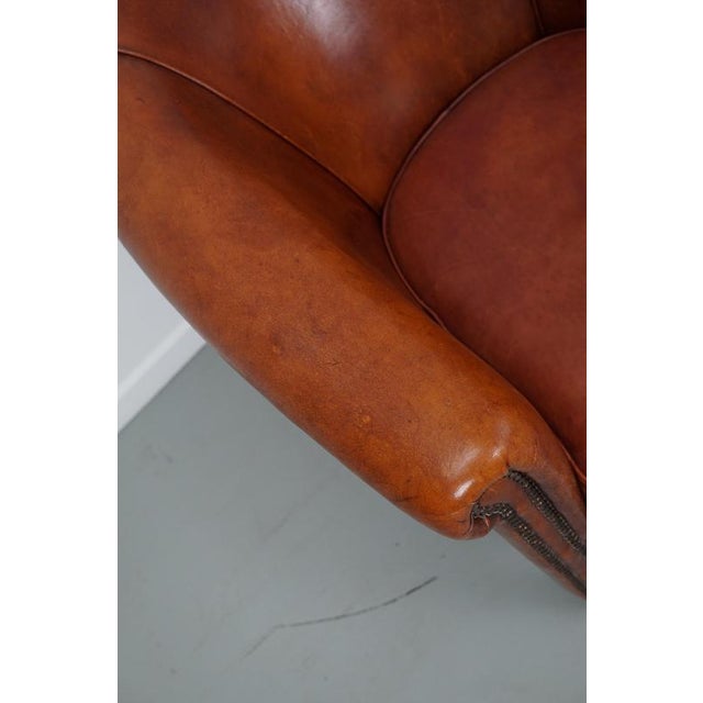 Vintage Dutch Cognac Leather Club Chairs, Set of 2 For Sale - Image 6 of 18