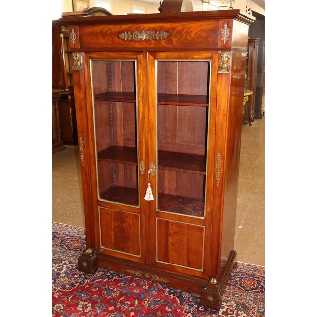 Late 19th Century Mahogany French Empire Two Door Cabinet For Sale - Image 10 of 11