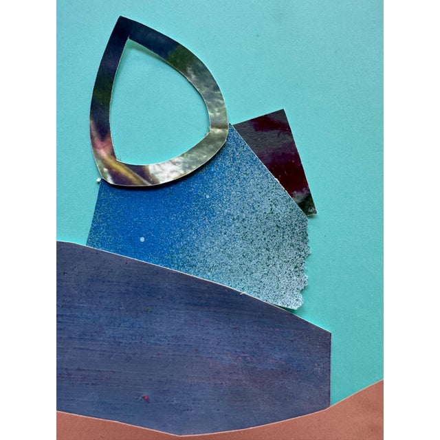 Blue "Pop Music 17" Original Mixed-Media Collage on Paper by Zac Woodiel For Sale - Image 8 of 9