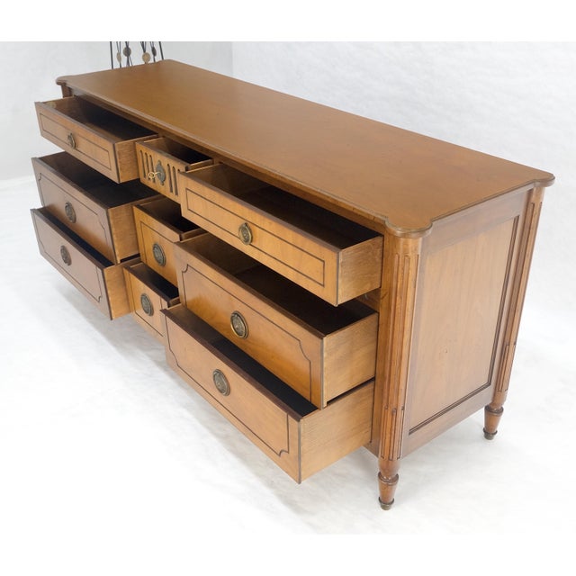 Baker Fruitwood 72" Long 9 Drawers Dresser Credenza Cabinet MINT! For Sale - Image 16 of 18