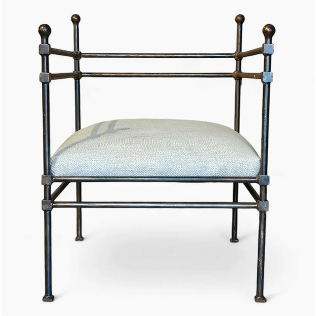 Hollywood Regency Mid-Century Iron Throne Chair, After Janus Et Cie For Sale - Image 3 of 6