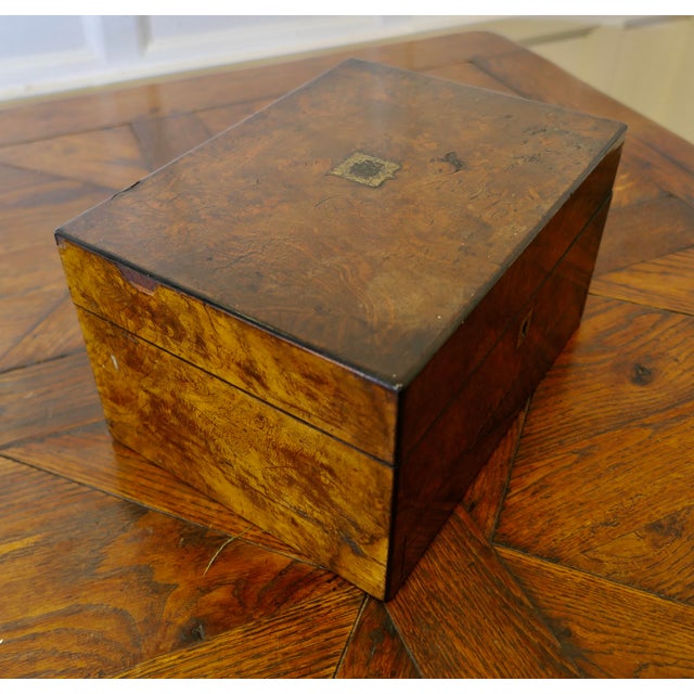 Wood Burr Walnut Stationary Box with 2 Other Walnut Boxes, Set of 3 For Sale - Image 7 of 15