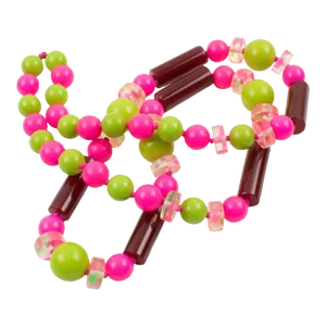Bakelite and Lucite Extra Long Necklace Burgundy, Hot Pink, Apple Green Beads