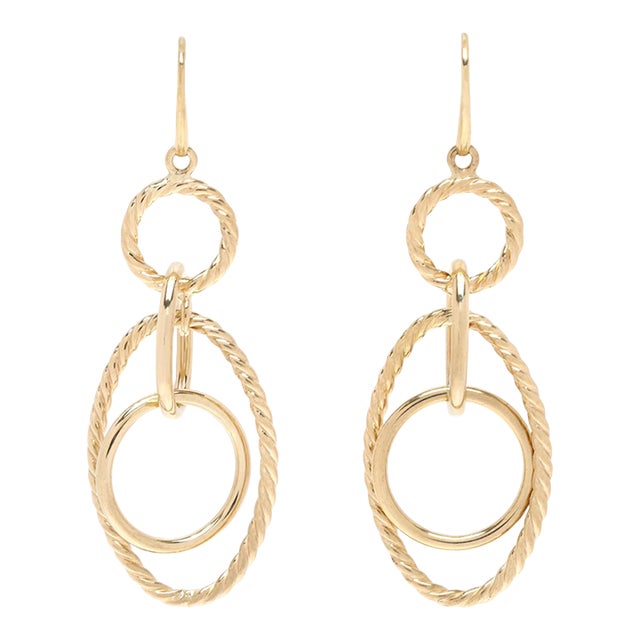 David Yurman Mobile Link Dangle Earrings, 18k Yellow Gold, Length 2 In. For Sale
