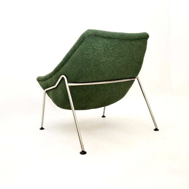 Metal Set of Vintage Oyster Lounge Chair and Ottoman from Artifort, 1980s For Sale - Image 7 of 10