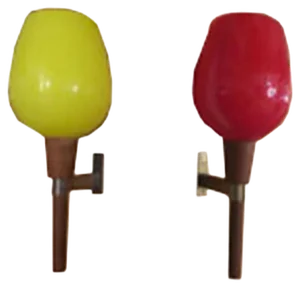 Mid-Century Yellow & Red Chalice Wall Lights from Vistosi, 1960s, Set of 2