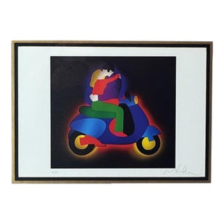 Late 20th Century Marco Lodola Screenprint on Paper (No. 30/70) With Mirrored Frame For Sale