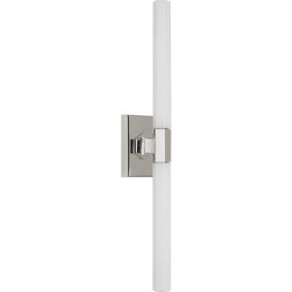 Chapman & Myers for Visual Comfort Signature Hawthorne 20" Double Bath Light in Polished Nickel with White Glass For Sale