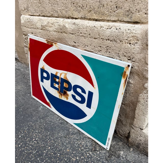 Metal Vintage Pepsi Sign,1960 For Sale - Image 7 of 8