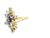 1990s 1990s 14k Yellow Gold Tanzanite Cluster Ring, Size 8 For Sale - Image 5 of 11