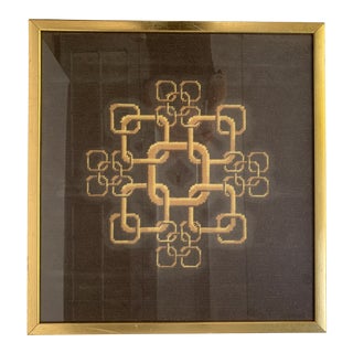 Mid-Century Geometric Framed Needlepoint For Sale