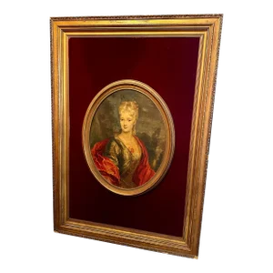 Monumental Vintage Portrait Mademoiselle Dubois Nicolas De Largilliere