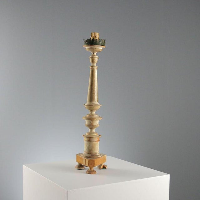 Carved and Gilded Wooden Candelabra, Italy, 19th Century For Sale - Image 8 of 10