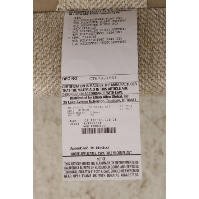 Ethan Allen Upholstered Club Chair & Ottoman For Sale - Image 17 of 18