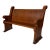 Antique Solid Mission Carved Oak Wood Church Pew Bench For Sale