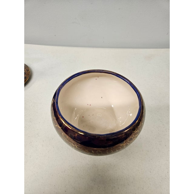 Gold and Purple Teardrop Lidded Jar For Sale - Image 9 of 14
