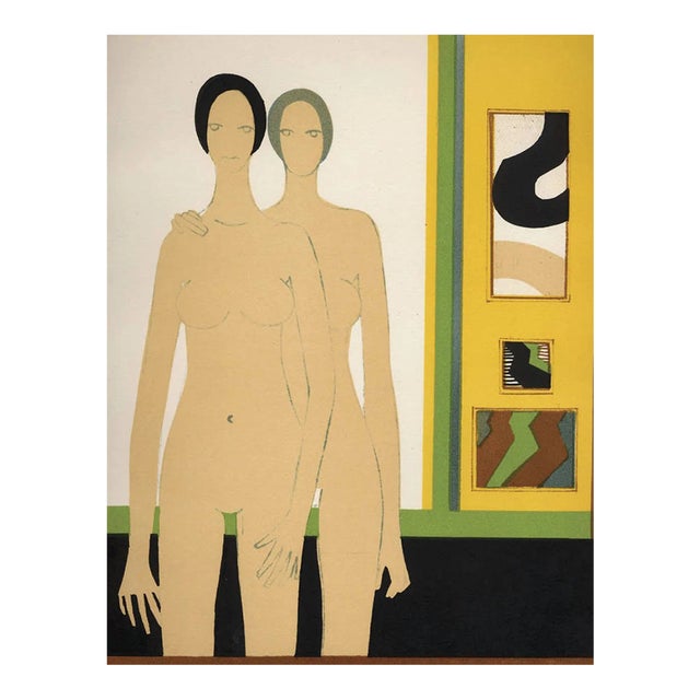 1974 Andre Minaux Original Lithograph the Double For Sale