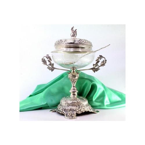 Silver Candy Box with Acid-Etched Glass Core with Reliefs For Sale - Image 9 of 9