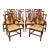 1980s Set of 10 Kittinger Mahogany Chippendale Dining Chairs With Gold Damask Fabric For Sale