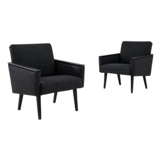 1960s Czechia Upholstered Armchairs - A Pair For Sale