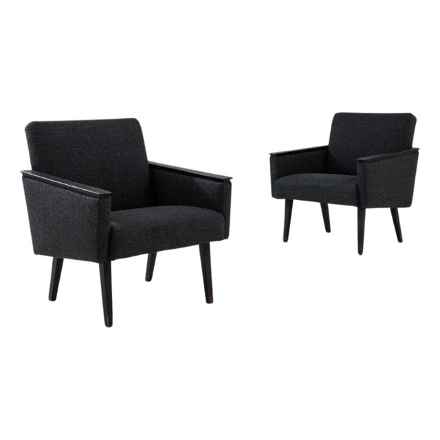 1960s Czechia Upholstered Armchairs - A Pair For Sale