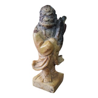 Early 20th Century Chinese Soapstone Wise Man Buddhist Monk Figural Chop Seal For Sale