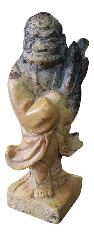 Early 20th Century Chinese Soapstone Wise Man Buddhist Monk Figural Chop Seal