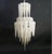 Vintage Italian chandelier with milky white icicle shaped Murano glass spikes mounted on white metal frame / Made in Italy...