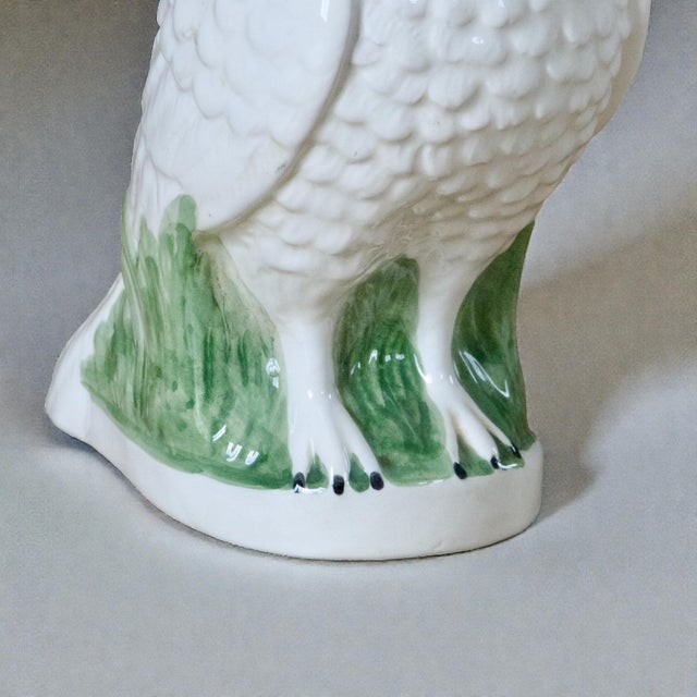 Ceramic Large Vintage Owl Carafe in Earthenware, 1950s For Sale - Image 7 of 9