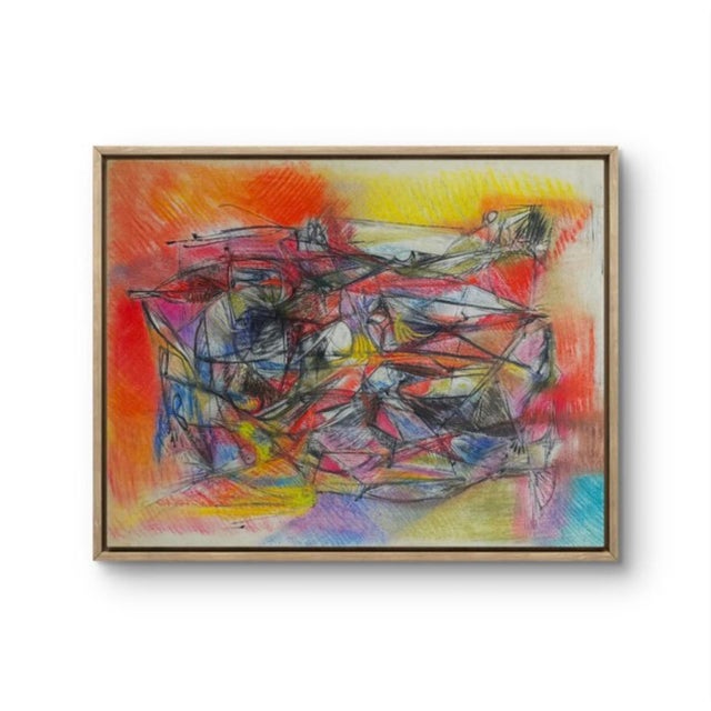 Silvin Bronkart, Large Coloured Abstract Composition, 1957, Mixed Media on Paper For Sale - Image 4 of 15