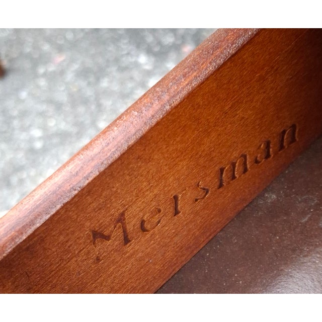 Mid 20th Century Mersman Mahogany Oval Lyre Base Duncan Phyfe Occasion Table For Sale - Image 9 of 10