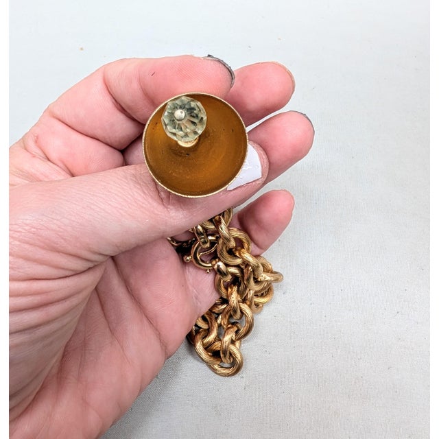 Vintage 1970 Signed Napier Book Piece Goldtone "Wedding Bell" Charm Bracelet For Sale - Image 11 of 11