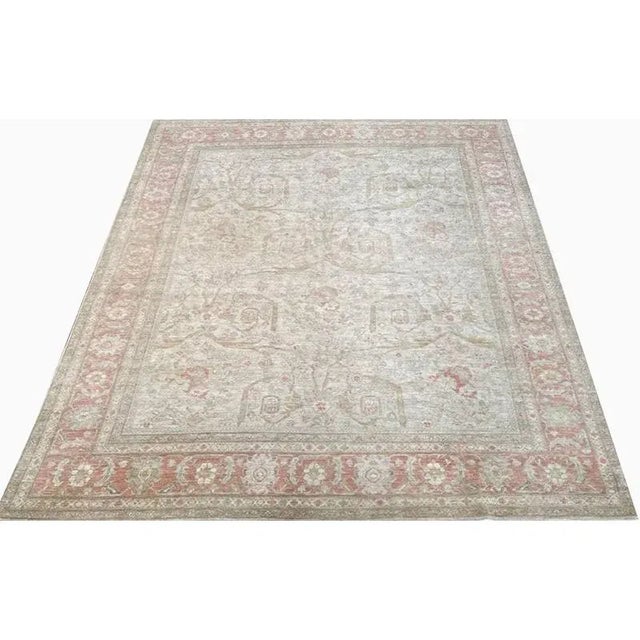 ACTUAL SIZE: 7’10” x 9’10” PRIMARY COLOR: Beige / Coral AGE: New ORIGIN: Pakistan MATERIALS: Wool FOUNDATION: Cotton...