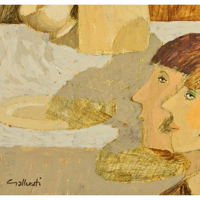 Alberto Gallerati, Breakfast, Oil Painting, 1970s For Sale - Image 4 of 5