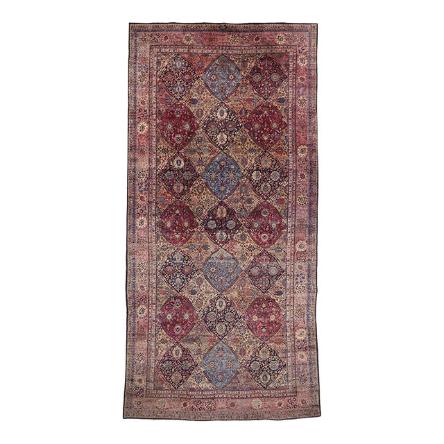 Antique Persian Kerman Rug, 11'03 X 23'06 For Sale