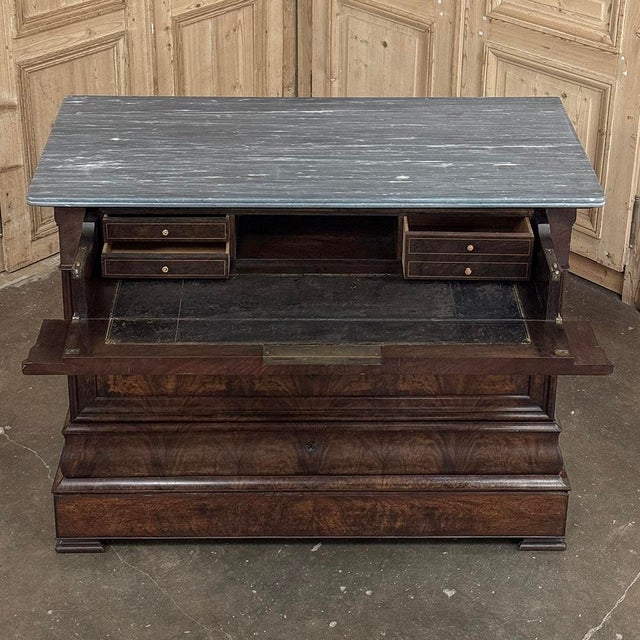 19th Century French Louis Philippe Marble Top Commode ~ Secretary For Sale - Image 12 of 18