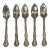 1909 Art Nouveau Rogers & Bro. "Florette" Silverplate Citrus Spoons - Set of 5 For Sale