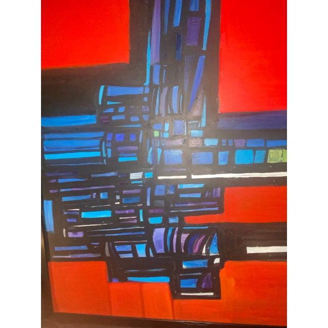 Paint 1990s Original Abstract Oil Painting Walter Taft Bradshaw For Sale - Image 7 of 12