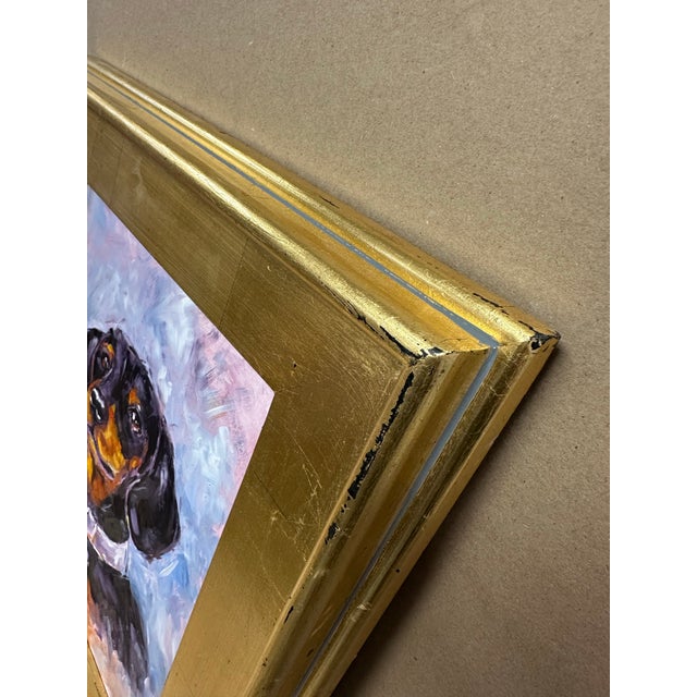 Original Dachshund Puppy Oil Painting on Board, 11” X 14”, Signed Paco C For Sale In Boston - Image 6 of 11