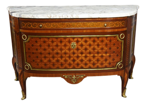 Vintage Brown Marquetry Dresser