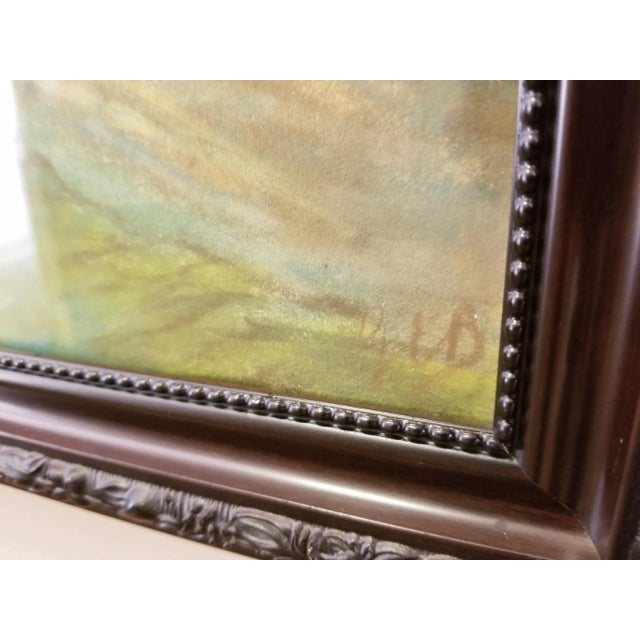 Antique Early 1900s Original Pastel Landscape Signed George Ernest Bingham, Framed For Sale - Image 10 of 12