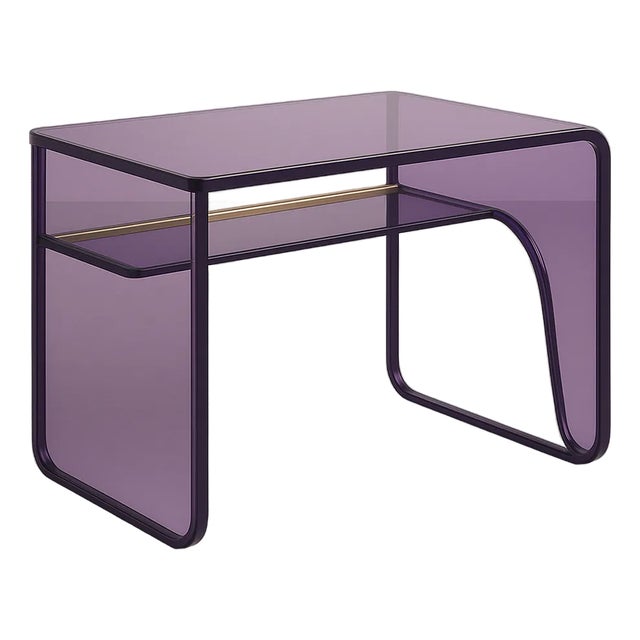 Modern Luxe Acrylic Desk in Transparent Purple For Sale