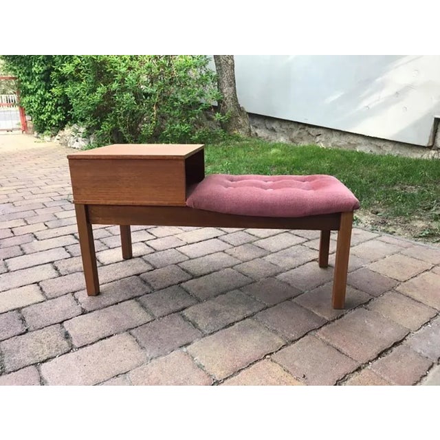 1960s Mid-Century Teak Telephone Bench, 1960s For Sale - Image 5 of 6