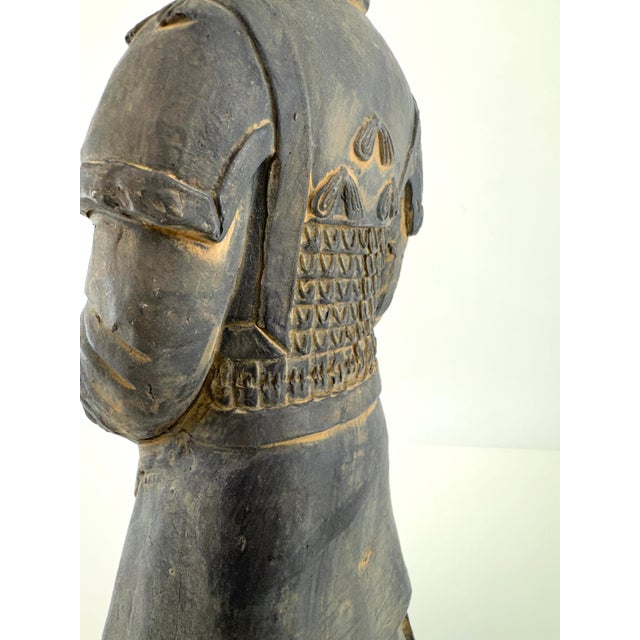 Vintage Chinese Terracotta Warrior Figure Sculpture With Aged Patina For Sale In Little Rock - Image 6 of 9