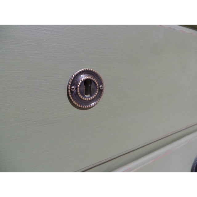 This is a unique Swedish Rococo style secretary hutch. its been restored and repainted with Milk Paints "Forest Green"