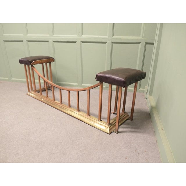 Animal Skin Copper and Brass Club Fender with Leather For Sale - Image 7 of 9